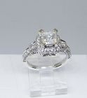 Diamond Engagement Ring, Square Cut Diamond, 18Kt Gold