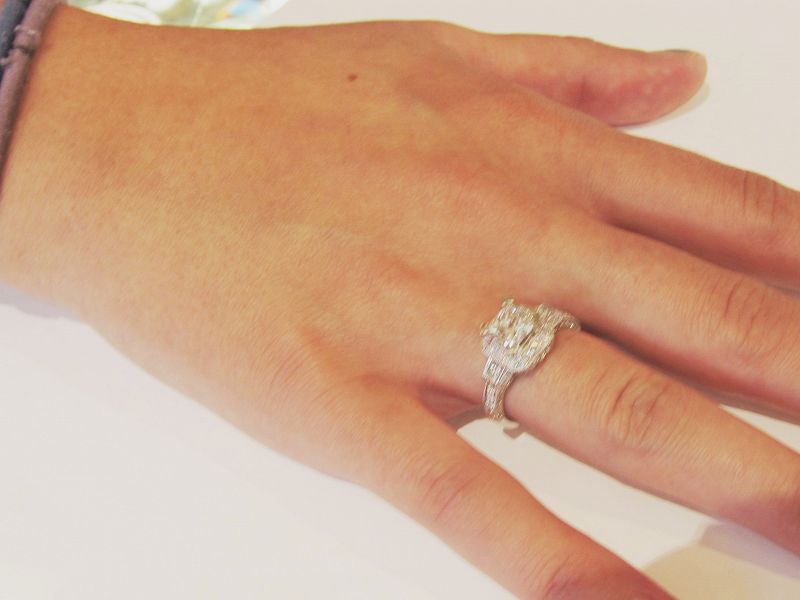 Diamond Engagement Ring, Square Cut Diamond, 18Kt Gold
