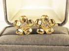 Dogwood Earrings with Diamonds 14Kt Gold