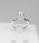 Engagement Ring, 1.65Ct Marquise Diamond, Platinum
