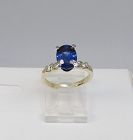 Kyanite and Diamond Ring 14Kt Two-Tone Gold