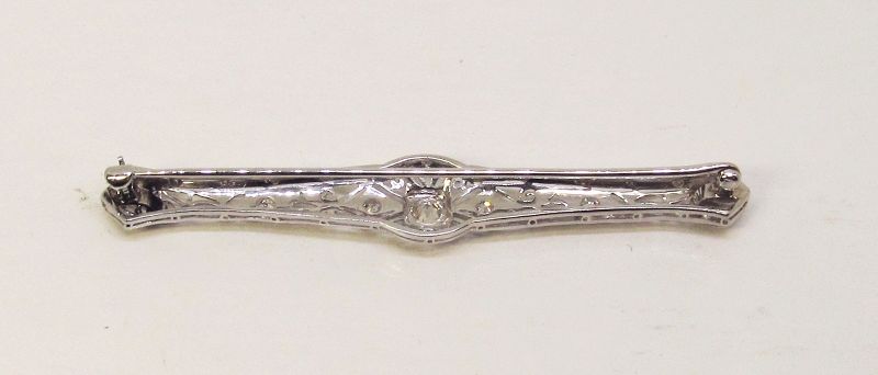 Antique Diamond Pin, Platinum, Filigree