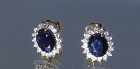 Sapphire and Diamond Earrings 14Kt Gold