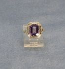 Amethyst Filigree Ring 1920-s 14Kt Yellow Gold Antique