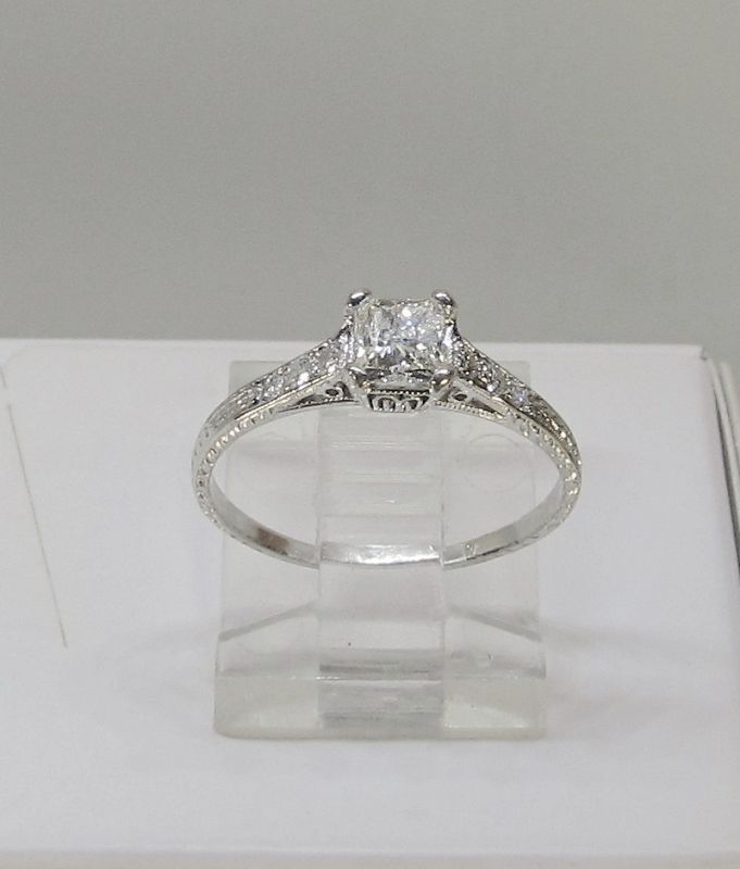 Zeldzaamheid als resultaat Ongewijzigd Diamond Engagement Ring Set in Platinum Vintage Antique (item #1431571)