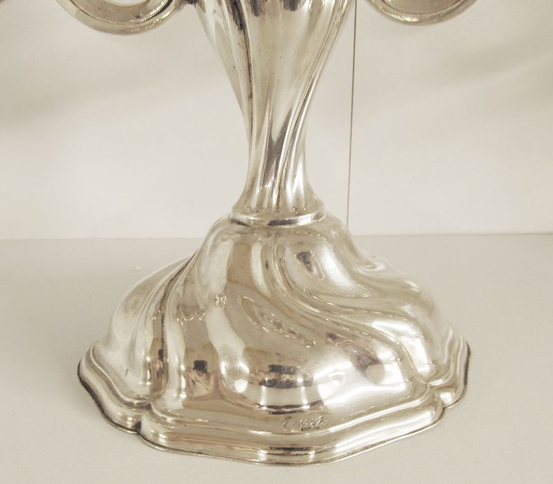 Sterling Silver Triple Candle Holders circa 1920 German