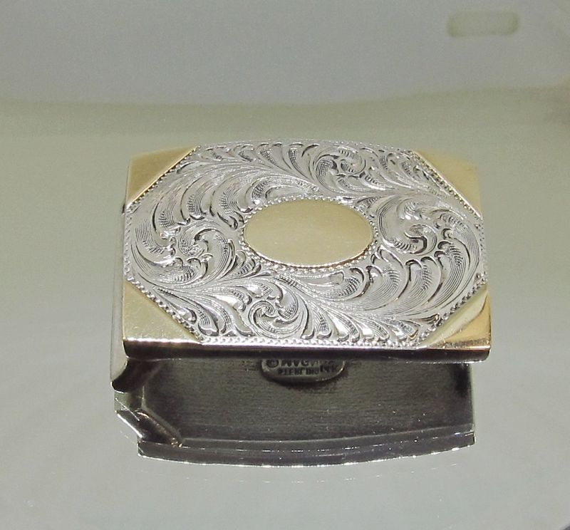 Douglas Magnus Sterling Silver and 14Kt Gold Western Belt Buckle