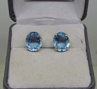 Blue Topaz Earrings 14Kt Yellow Gold