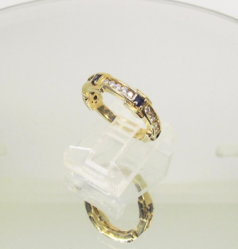 Diamond and Sapphire Band 14Kt Gold