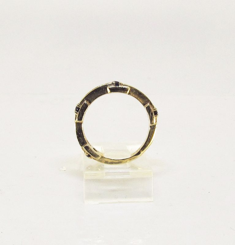 Diamond and Sapphire Band 14Kt Gold