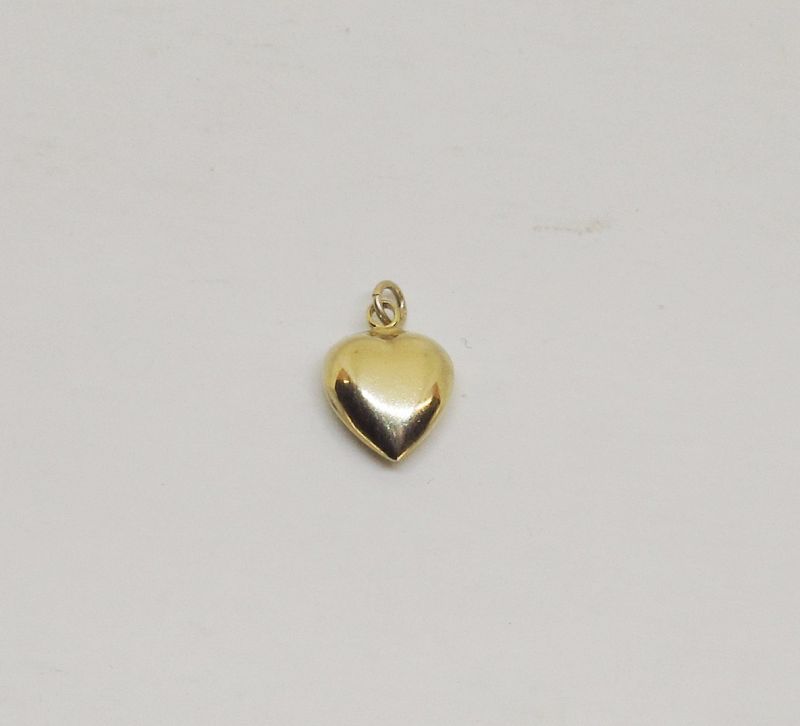 Puffed Heart Pendant/Charm 14Kt yellow Gold