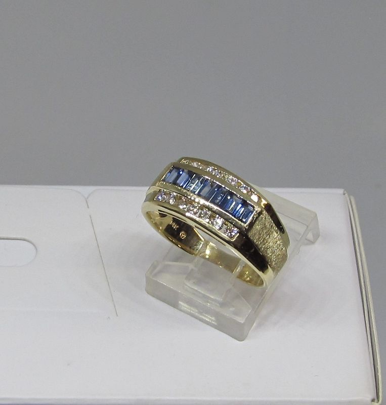 Sapphire and Diamond Ring/Band 14Kt Yellow Gold