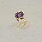 Amethyst 10Kt Yellow Gold Retro Ring