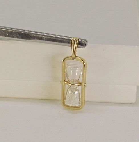 Movable Charm Hour Glass 14Kt Yellow Gold