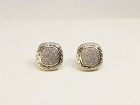 Elegant Sterling Silver and Diamond Earrings with Vermeil