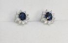 18Kt White Gold Sapphire and Diamond Earrings
