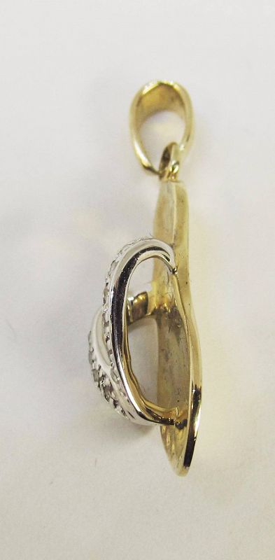 14Kt Yellow Gold and Diamond Flip-Flops Charm