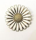 Sterling Silver and Enamel Vermeil Daisy Pin