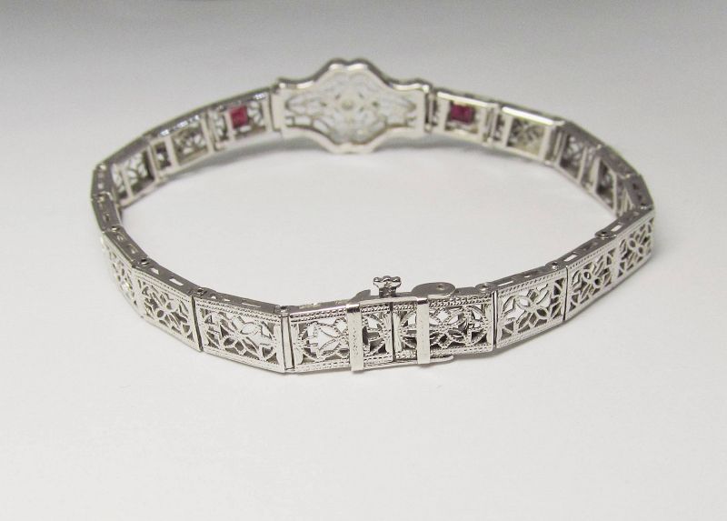 Antique 14Kt Gold Filigree Bracelet