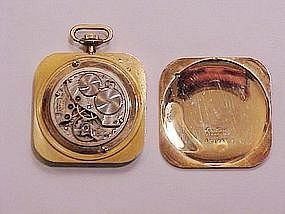 Square Waltham 14Kt Gold Pocket Watch
