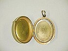 14 Kt Gold Oval Victorian Locket with Seed Pearls