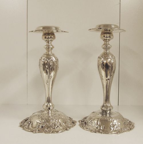 Sterling Silver Pair of Candlesticks by MAUSER Rare