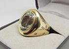 14Kt Gold Aquamarine and Etoile Set Diamond Ring