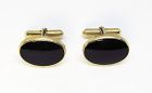 14 Kt Gold And Onyx Cufflinks