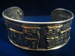 Silver and Gold 1960's Cuff Bracelet
