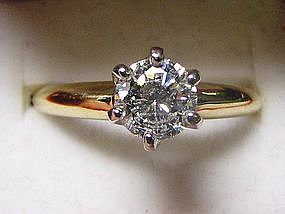 Edwardian Style Gold and Platinum Engagement Ring