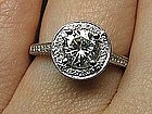 Contemporary 18Kt Engagement Ring with Pave Diamonds