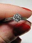1910's Diamond and 14Kt Gold Ornamented Engagement Ring