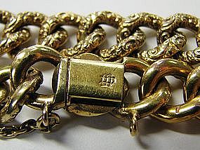 Antique Victorian Unger Brothers 14 Kt Link Bracelet