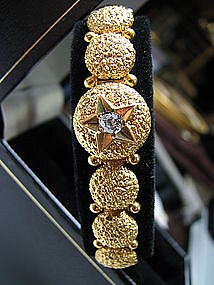 Victorian Gold and Diamond Bracelet with Star