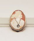 Oval Shell Cameo Pin and Pendant  in 14 Kt Gold Frame