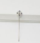 14 Kt Gold Filigree Sapphire and Diamond Stickpin