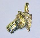 Horse Head Pendant with Green Diamond Eye