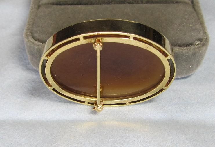 Hard Stone Cameo in 14Kt Gold Frame Circa 1910