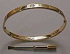 Cartier 18Kt Gold Love Bracelet with Screw Driver