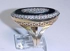 Unique 18Kt Gold Diamond and Onyx Ring