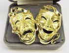 18Kt Gold Comedy and Tragedy Broach