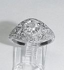 Platinum and Diamond Filigree Ring