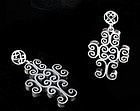 EXCEPTIONAL MEXICAN SILVER HUGE CROSS EARRINGS