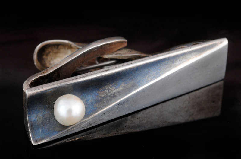 Antonio PINEDA MEXICAN Mod 970 SILVER PEARL TIE CLIP