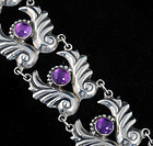 DECO AEM AE HEART MEXICAN SILVER AMETHYST 
BRACELET