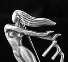 MARGOT de TAXCO MEXICAN SILVER VIRGO ZODIAC PIN BROOCH