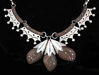 RARE 50s ABEL J. MEXICAN SILVER and ROSEWOOD NECKLACE