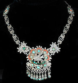 MEXICAN SILVER Stones MATL st PALOMA NECKLACE Eagle 1