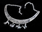 1950s Graziella LAFFI PERUVIAN SILVER CHARM NECKLACE