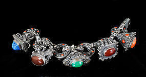 stupendous Italian 800 silver charm Bracelet Peruzzi st